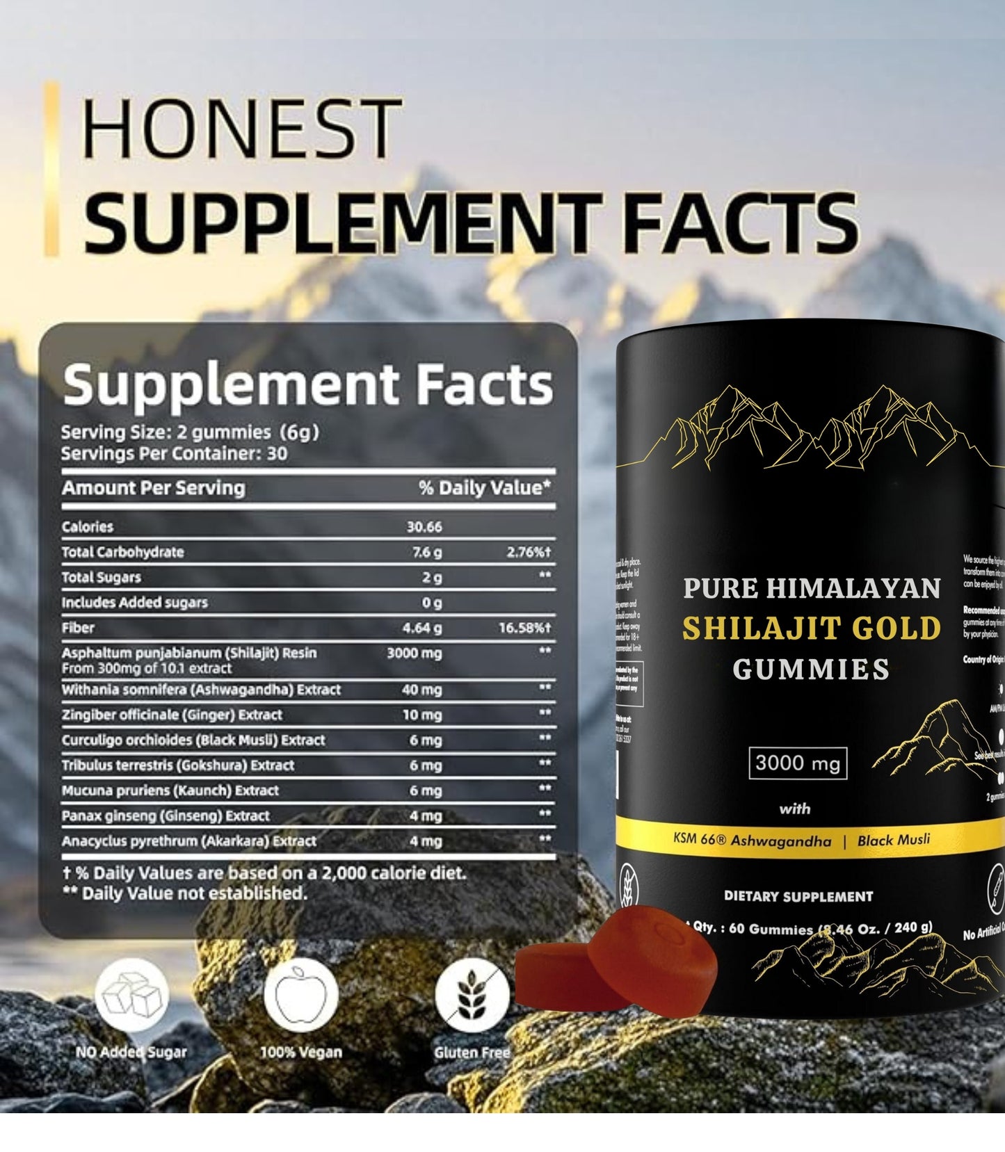 Pure Himalayan Shilajit gold Gummies